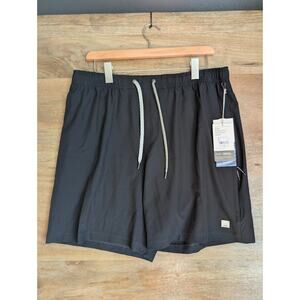 Vuori Sportswear Banks Session Shorts Mens Large Black Drawstring Waist 7.5" NWT